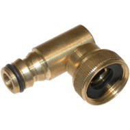 Messing Klick Winkel Hahnanschluss für Wasserhahn drehbar flexibel 3/4" x Stecknippel