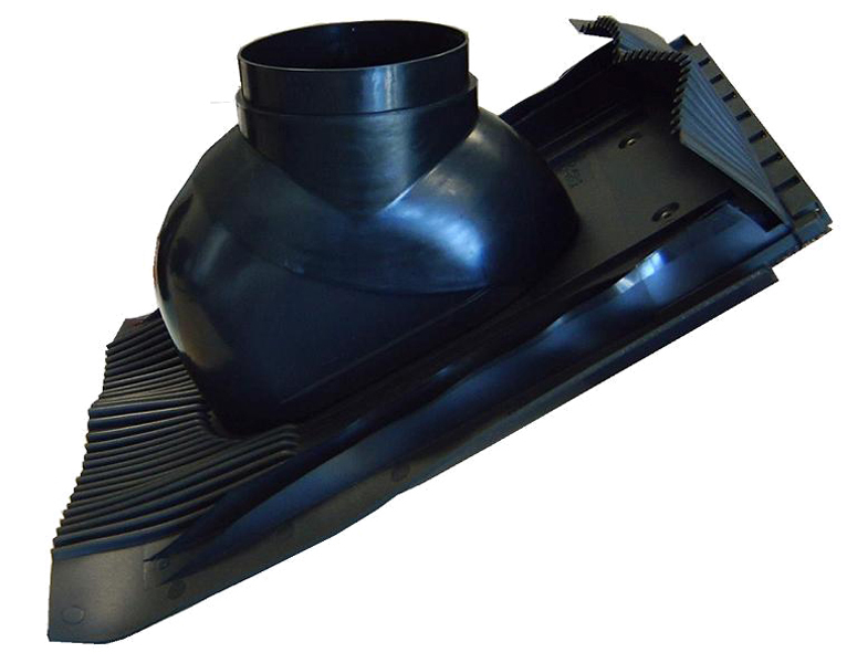 ATEC Schrägdachpfanne 360 x 395 mm 25-50 Grad, DN60/100 + 80/125, schwarz 1468