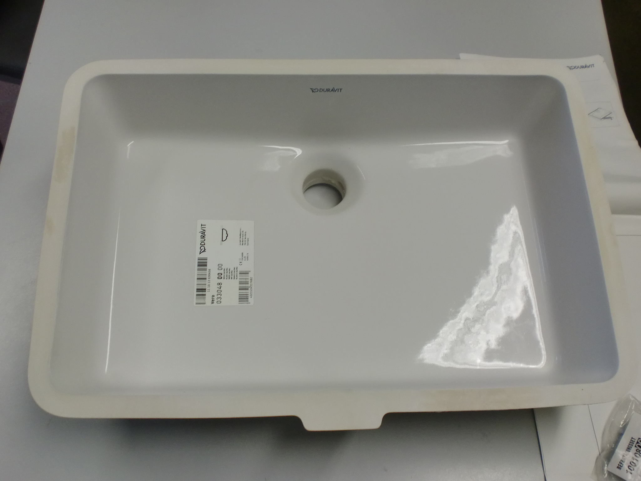 Duravit Einbaubecken Vero 159 Euro 48.5x31.5cm o.HL-Bank m.Überlauf weiss  0330480000