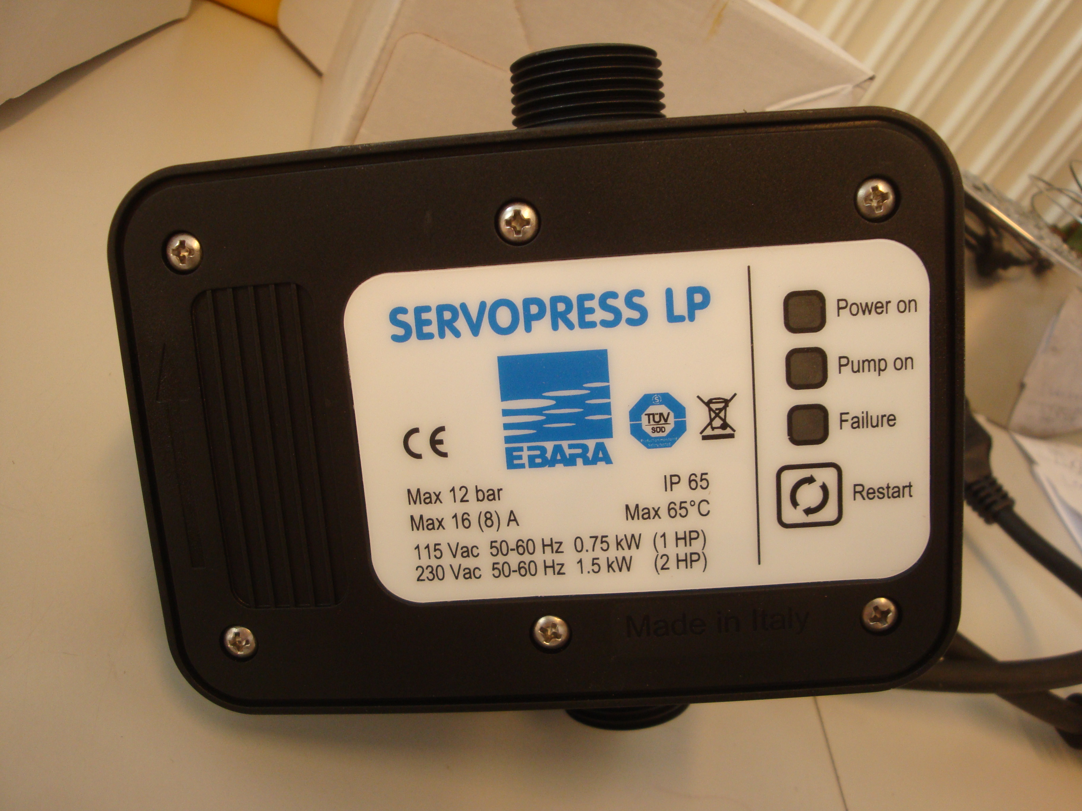 Ebara Servopress LP Drucksteuerung 1,5bar 1,5kW