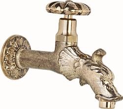 Drachen Auslaufventil MESSING Wasserhahn Drache POLIERT