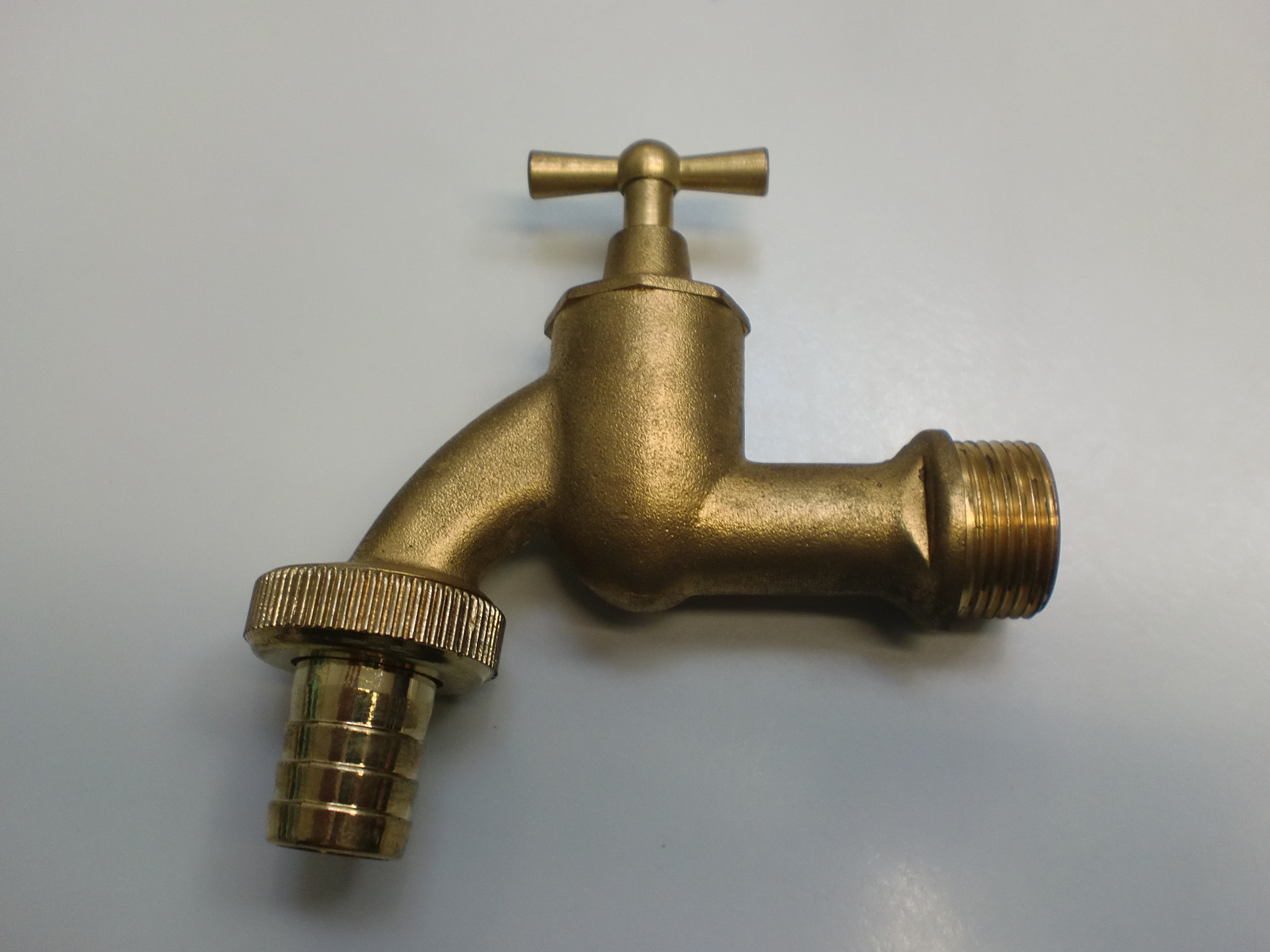 Auslaufventil Messing Roh 3/4" AG Anschluss mit Tülle für 3/4" Schlauch