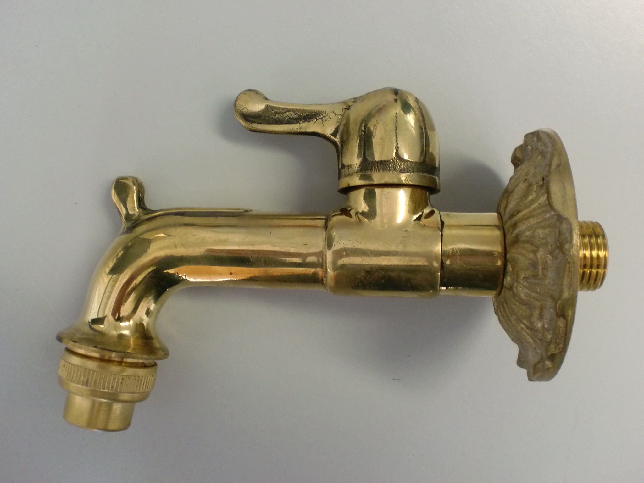 Nostalgie Wasserhahn Auslauf MESSING MASSIV Auslaufhahn