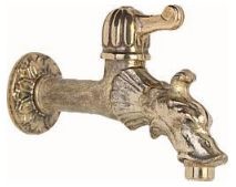 Drachenkopf Auslaufhahn Wasserhahn f. Garten POLIERT