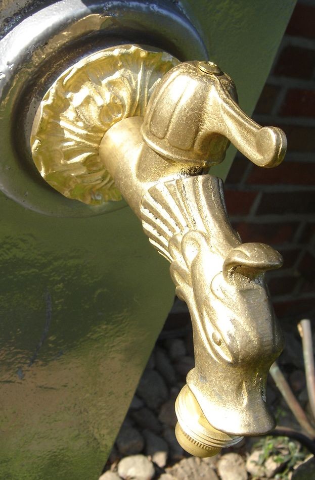 Drachen Auslaufhahn MESSING Wasserhahn Drache BLANK