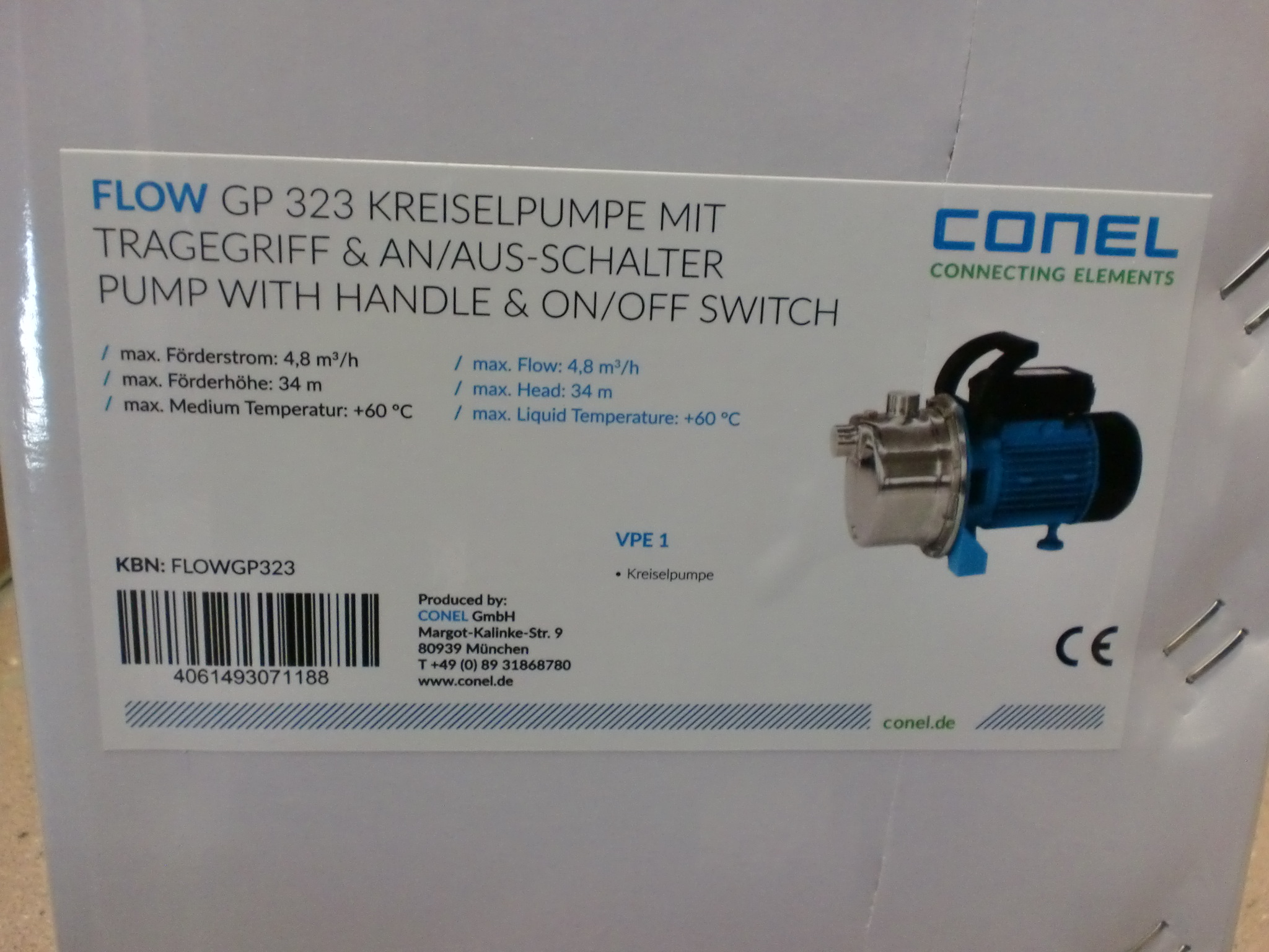 Conel Flow Gartenpumpe 323  FLOWGP323